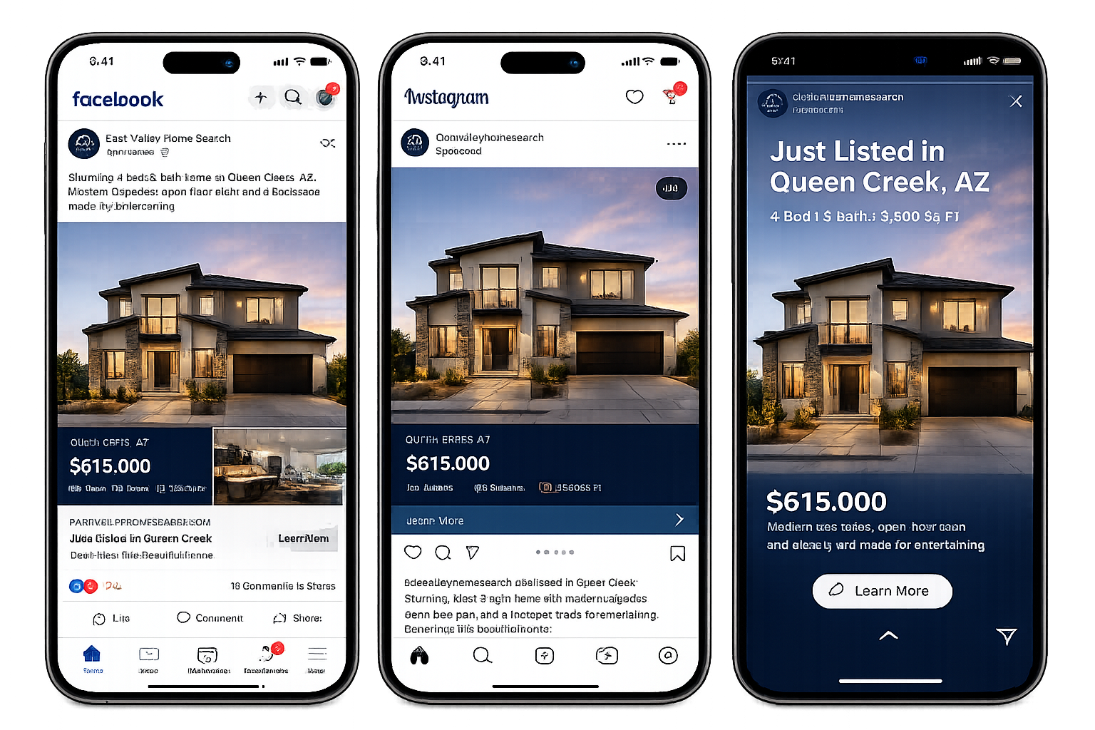 Listing ads on Facebook, Instagram and Google